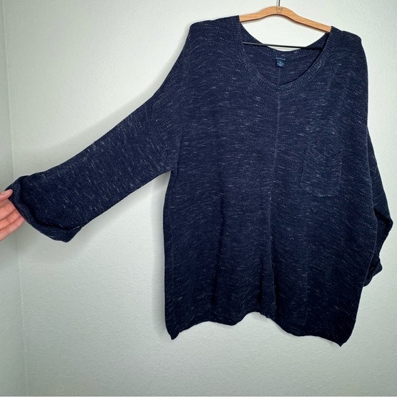 Westbound 3/4 Sleeve Blue Cotton Sweater- Sz XL - Picture 3 of 4